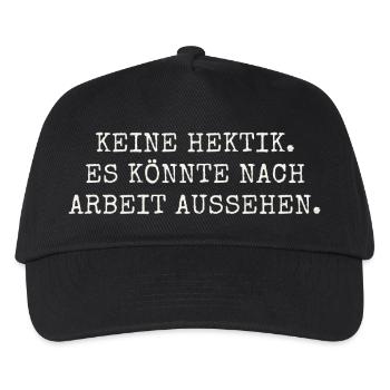 Keine Hektik - Beamter Amt Buero Spruch - Kinder Basecap - Schwarz - Vorne