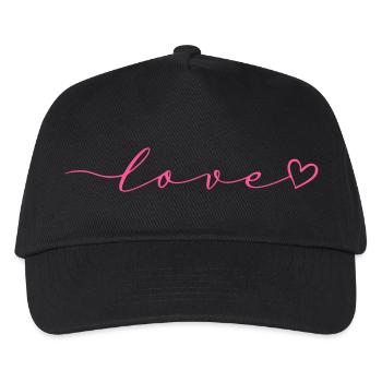 Love Font with Heart - Kids’ Baseball Cap - black - Front
