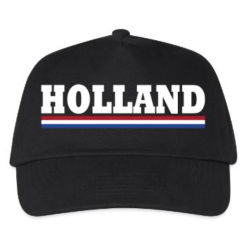 Holland flagge - Kinder Basecap - Schwarz - Vorne