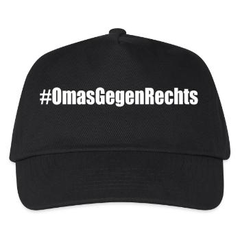 omas gegen rechts - Kinder Basecap - Schwarz - Vorne