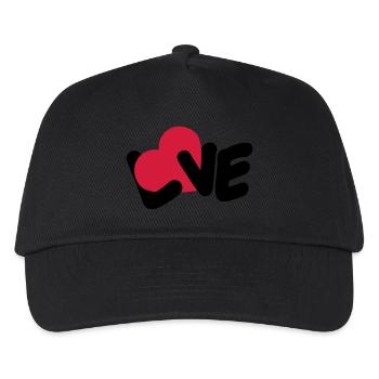 Texte d’amour Logo de la Saint-Valentin Déclaration d’amour du cœur - Casquette de baseball Enfant - noir - Devant