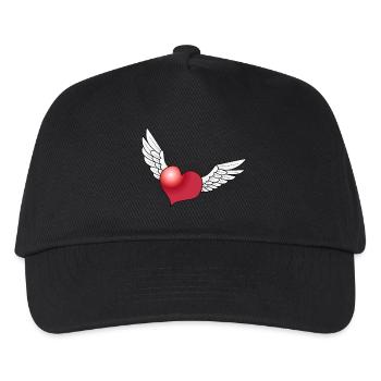 a winged heart - Kids’ Baseball Cap - black - Front