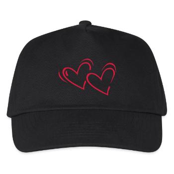 Herz, Herzen, Herzchen - Kinder Basecap - Schwarz - Vorne