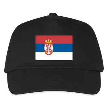 flagge serbien - Kinder Basecap - Schwarz - Vorne