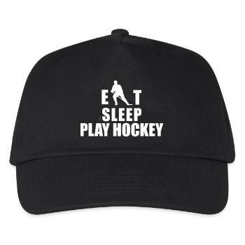Eat Sleep Play Hockey Hockey - Kinder Basecap - Schwarz - Vorne