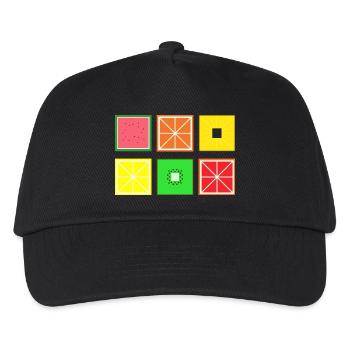DIGITAL FRUITS - Pixel Frucht - Kinder Basecap - Schwarz - Vorne