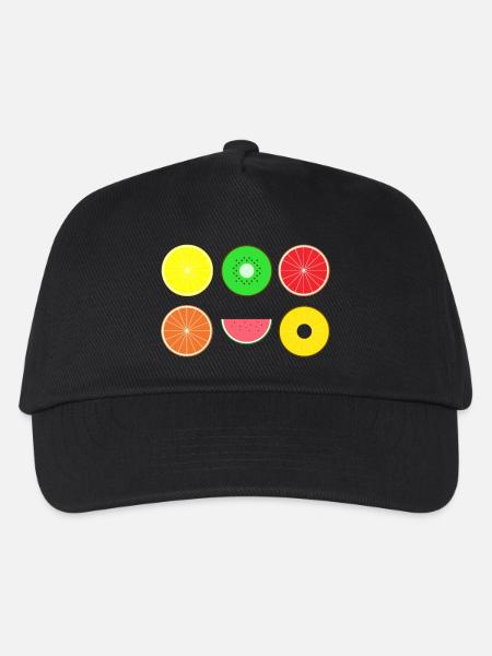 DIGITAL FRUITS - Digitale Hipster Früchte - Kinder Basecap - Schwarz