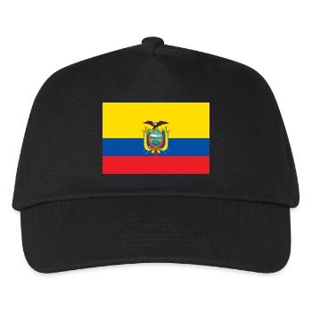 Nationalflagge von Ecuador - Kinder Basecap - Schwarz - Vorne