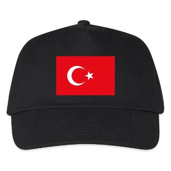 Nationalflagge von der Türkei - Kinder Basecap - Schwarz - Vorne