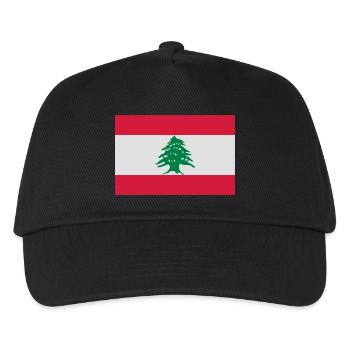 Nationalflagge von Libanon - Kinder Basecap - Schwarz - Vorne