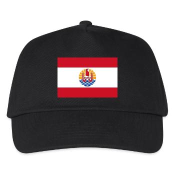 Nationalflagge von Französisch-Polynesien - Kinder Basecap - Schwarz - Vorne