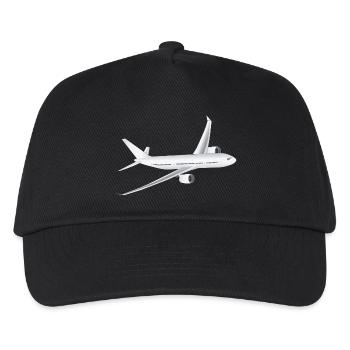 Flugzeug - Kinder Basecap - Schwarz - Vorne