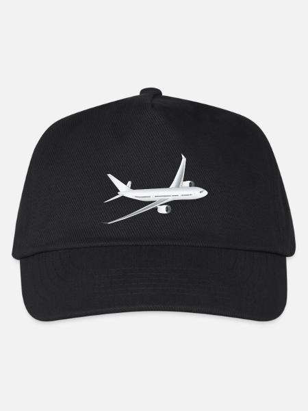 Flugzeug - Kinder Basecap - Schwarz