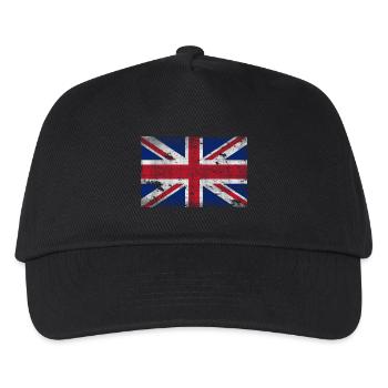 Vintage UK Flag Union Jack - Kinder Basecap - Schwarz - Vorne