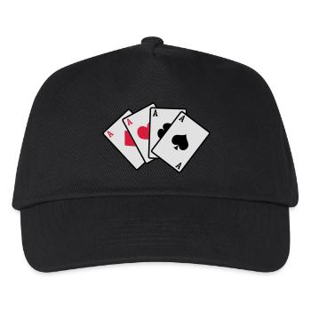 poker cards - Kinder Basecap - Schwarz - Vorne