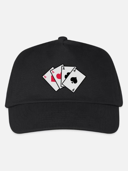 poker cards - Kinder Basecap - Schwarz