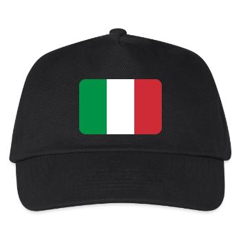 ITALY FLAG round corner 400 dpi - Kinder Basecap - Schwarz - Vorne