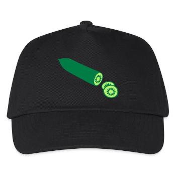 Gurke - Kinder Basecap - Schwarz - Vorne