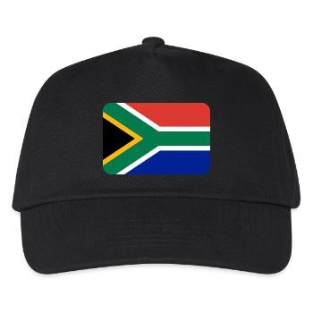 SOUTH AFRICA FLAG round corner 400 dpi - Kinder Basecap - Schwarz - Vorne