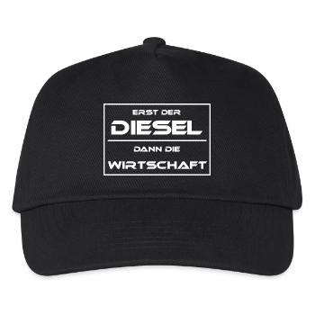 Diesel Fahrverbot Wirtschaft - Kinder Basecap - Schwarz - Vorne