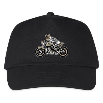 Cafe Racer Motorrad 05_dreifarbig - Kinder Basecap - Schwarz - Vorne