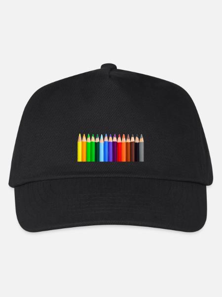 Bunte Stifte - Kinder Basecap - Schwarz