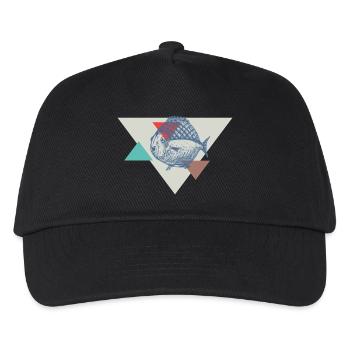 Fisch Dreieck Design - Kinder Basecap - Schwarz - Vorne