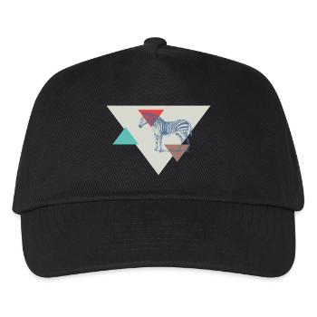 Zebra Dreieck Design - Kinder Basecap - Schwarz - Vorne