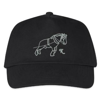 kaltblutziehtsilhouette - Kinder Basecap - Schwarz - Vorne