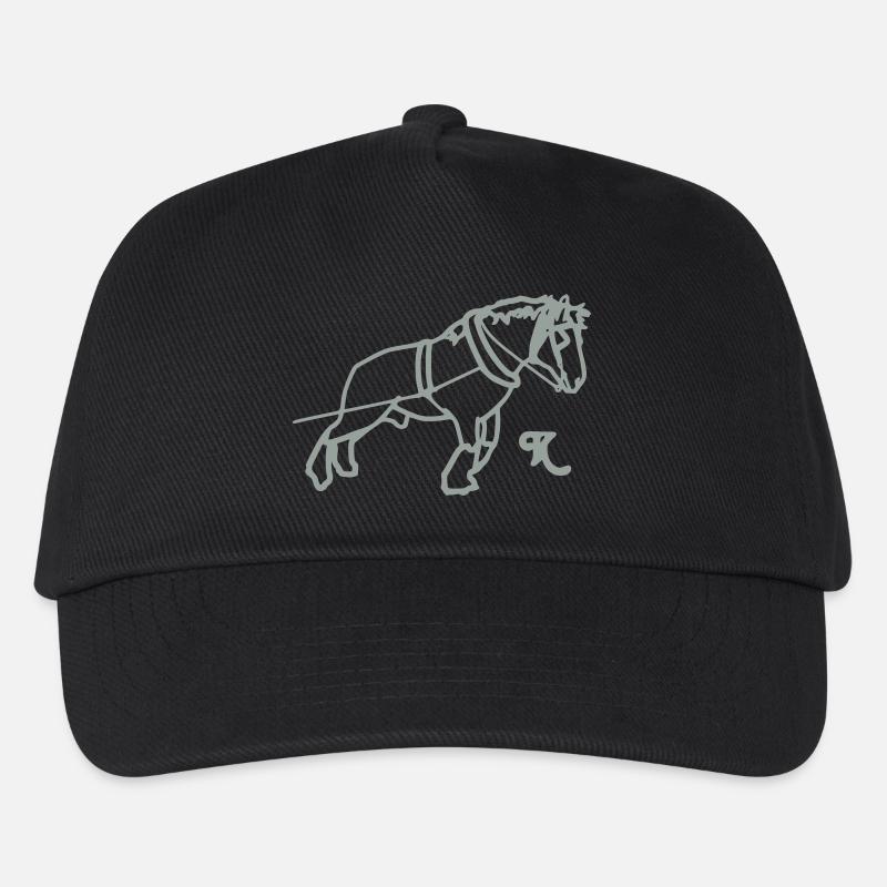 kaltblutziehtsilhouette - Kinder Basecap - Schwarz