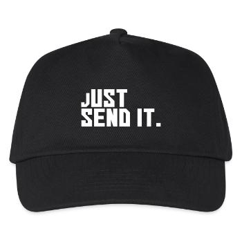 Just Send it Design, weiß - Kinder Basecap - Schwarz - Vorne