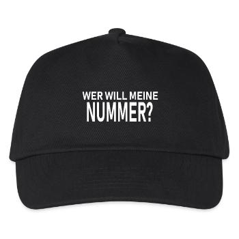 number - Kids’ Baseball Cap - black - Front