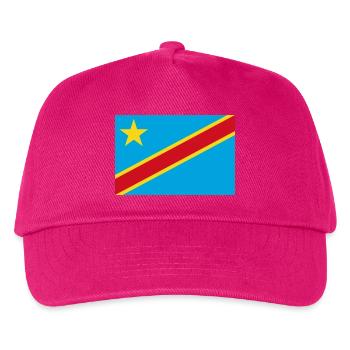 Flagge der Demokratischen Republik Kongo - Kinder Basecap - Fuchsia - Vorne