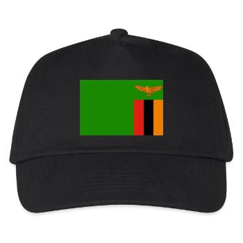 Sambia Flagg - Kinder Basecap - Schwarz - Vorne