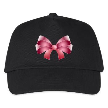 Elegante Schleife in rosa - Kinder Basecap - Schwarz - Vorne