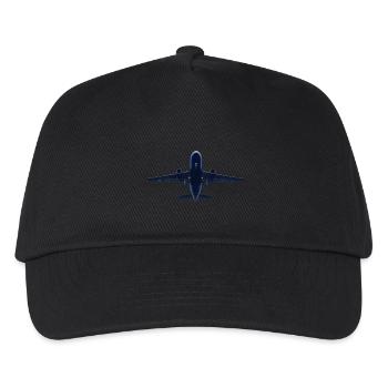Flugzeug - Kinder Basecap - Schwarz - Vorne