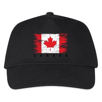 Grunge Canadian Flag - Kids’ Baseball Cap - black - Front
