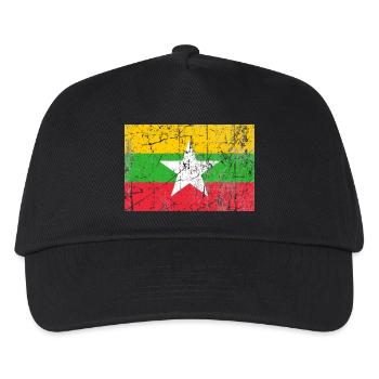 Myanmar flag Burma Birmanien Fahne Flagge - Kids’ Baseball Cap - black - Front