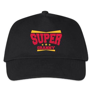 Super Granny Grandma Logo - Kinder Basecap - Schwarz - Vorne