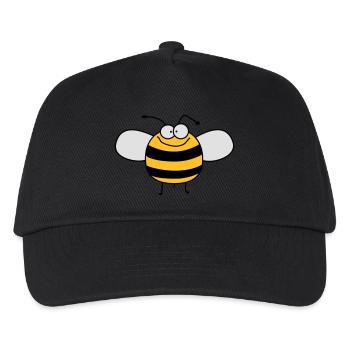 Lustige Süße Kinder Biene / Hummel - Kinder Basecap - Schwarz - Vorne