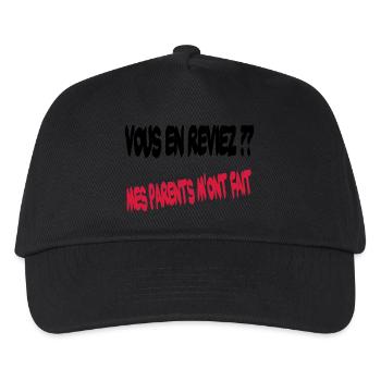 Vous en reviez ?? Mes parents m'ont fait - Kids’ Baseball Cap - black - Front