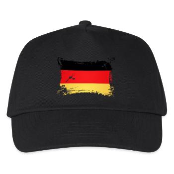 Flagge Deutschland / German Flag - Kinder Basecap - Schwarz - Vorne