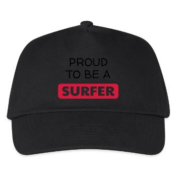 Surfen / Surfer / Surf / Surfing / Strand - Kinder Basecap - Schwarz - Vorne