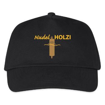 Nudelholz mit Nudel - Kinder Basecap - Schwarz - Vorne
