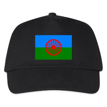 Roma-Flagge 720x480 1 - Kinder Basecap - Schwarz - Vorne