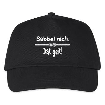 Sabbel nich. Dat geit! - Kinder Basecap - Schwarz - Vorne