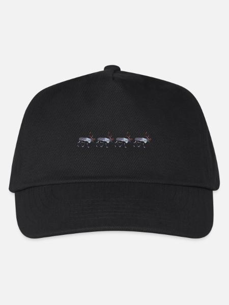 Traditionelle Rentierillustration in Winterstimmung - Kinder Basecap - Schwarz