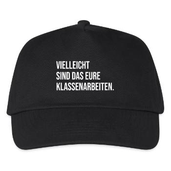 Vielleicht sind das eure Klassenarbeiten (Weiß) - Kinder Basecap - Schwarz - Vorne