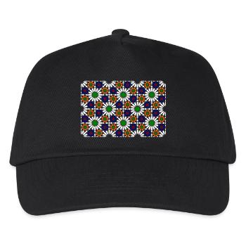 Maurisches Mosaik (dunkel) - Kinder Basecap - Schwarz - Vorne