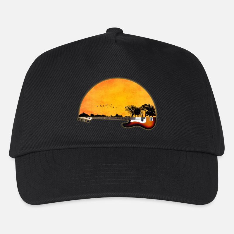 Gitarre Natur - Kinder Basecap - Schwarz
